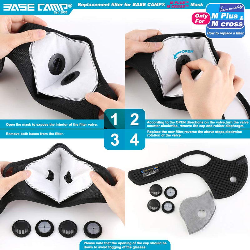 [Australia] - BASE CAMP Activated Carbon Replacement Filters Only for M PRO, M Plus or M Cross Mask,N Plus Mask (12filter) 12filter 