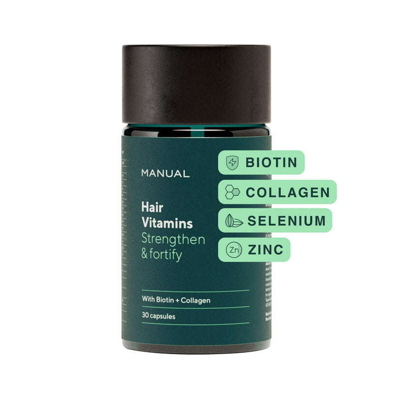 Manual Biotin & Collagen Hair Growth Vitamins (30 Capsules) – Supports Thicker, Healthier Hair – with Essential Nutrients for Hair Loss & Thinning – Take 1 Daily – 1 Month Supply 1 count (Pack of 30)