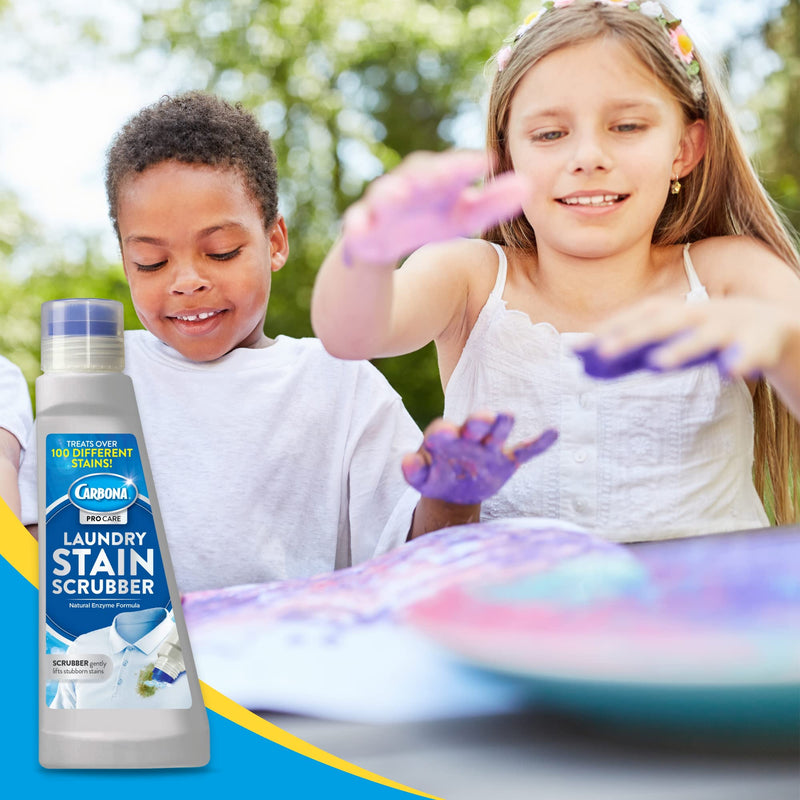 [Australia] - Carbona Laundry Stain Scrubber | Bio-Enzyme Stain Remover | Eliminates Fat, Oil, Blood, Milk, Fruit, Ketchup, Vegetables & Baby Food Stains | Save On Skin & Washable Fabrics | 1 Pack, 8.4 Fl Oz 1 Pack (8.4 Fl Oz) 