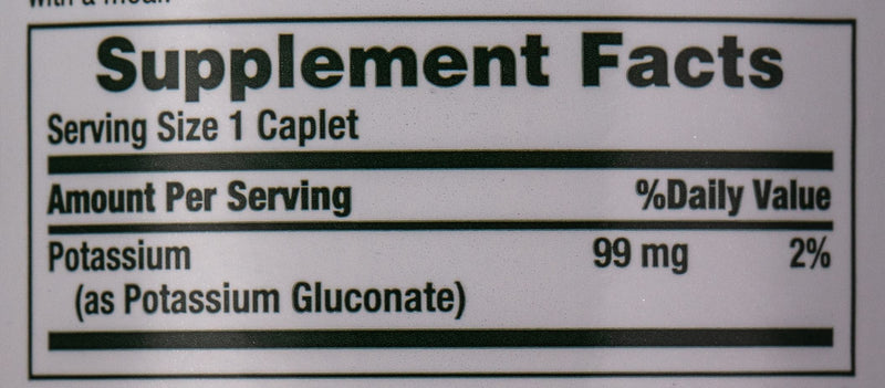 [Australia] - Nature's Bounty Potassium, Supports Fluid Balance, Dietary Supplement, 99 mg, 100 Caplets 100 Count (Pack of 1) 