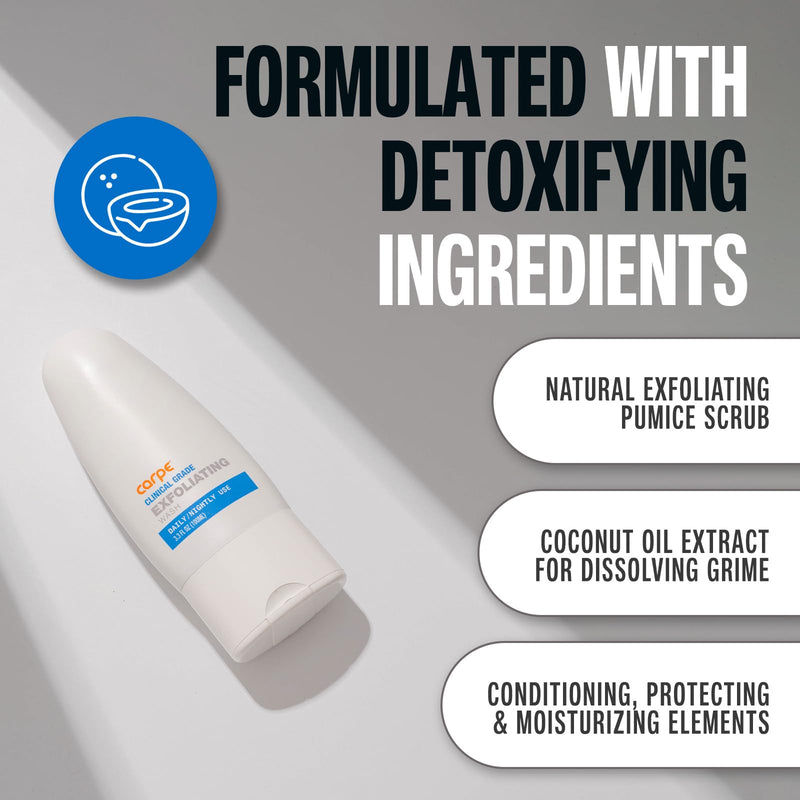 [Australia] - Carpe Exfoliating Underarm Scrub with Odor Protection, Underarm Exfoliator to Improve Deodorant Performance - Energizing Minty Fresh Smell - Armpit Scrub for Women and Men 3.3 Fl Oz (Pack of 1) 