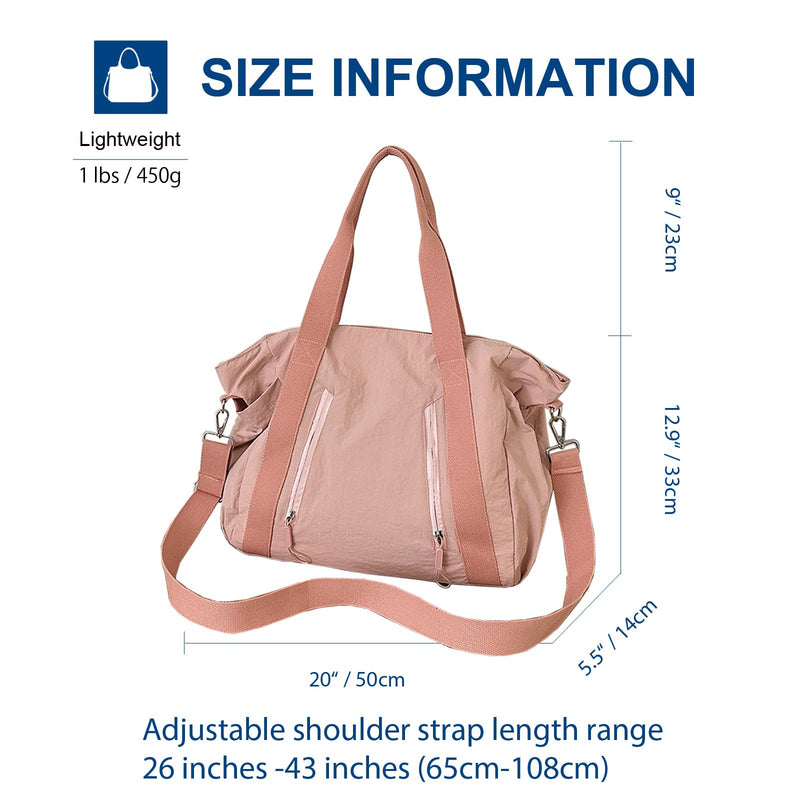 Sursee Large Tote Bags for Women Crossbody Shoulder Purses Travel Duffel Bag Sports Gym Bags Pink
