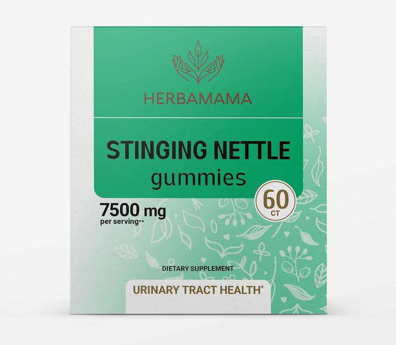 [Australia] - HERBAMAMA Stinging Nettle Root Gummies - Stinging Nettle Formula - 60 Vegan & Non-GMO Chews - 7500mg 
