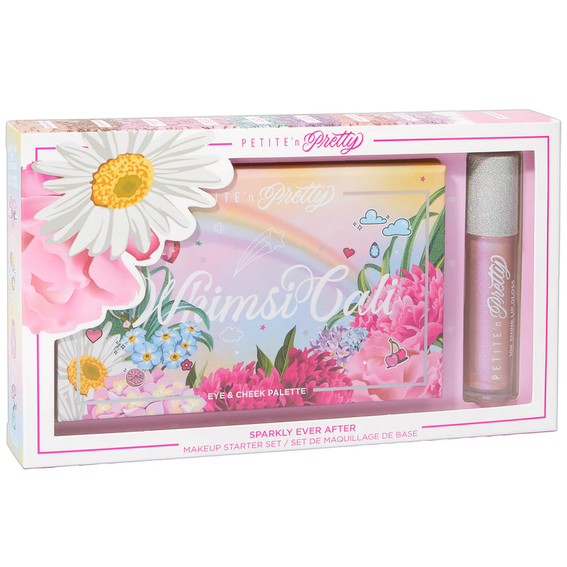 [Australia] - Petite 'N Pretty - WhimsiCali Eyeshadow & Cheek Makeup Palette and 10K Shine Lip Gloss Duo – Natural & Non-Toxic Face Makeup for Kids, Children, Tweens and Teens 
