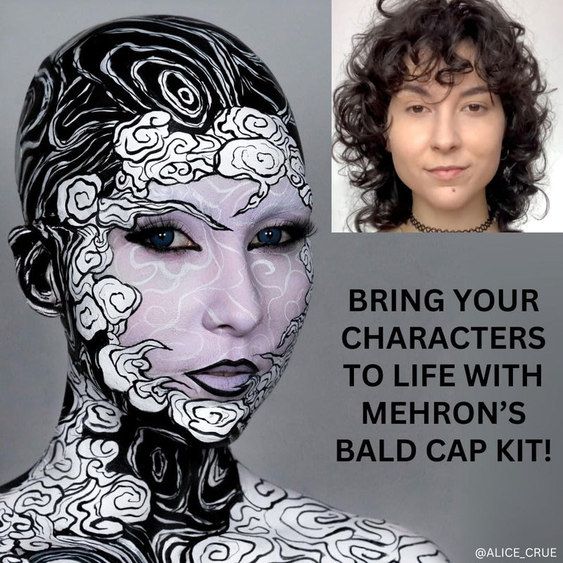 [Australia] - Mehron Makeup Premium Character Kits| Makeup Kits for Halloween & Cosplay| Made in the USA | Complete Kit | Includes Tools & Instructions on How to Create the Look | (Bald Cap) Bald Cap 