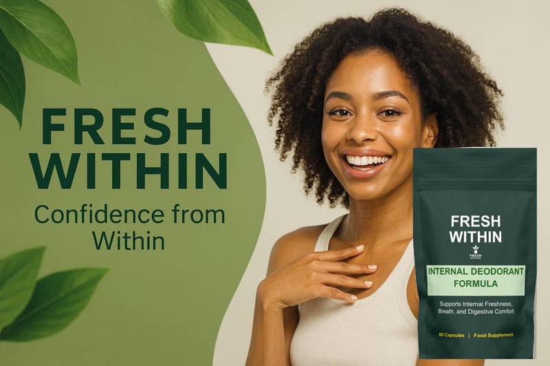 Internal Deodorant Capsules – Natural Body Freshness Support Supplement with Chlorophyllin, Parsley, and Digestive Enzymes – 60 Vegan Capsules