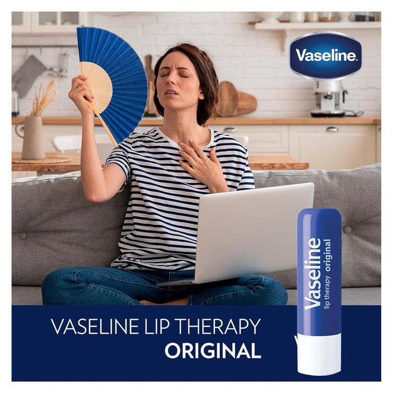 Vaseline Lip Therapy Variety 4-Pack – Original + Rosy Lips Moisturizing Lip Balm with Vitamin E, 0.16 Oz Ea