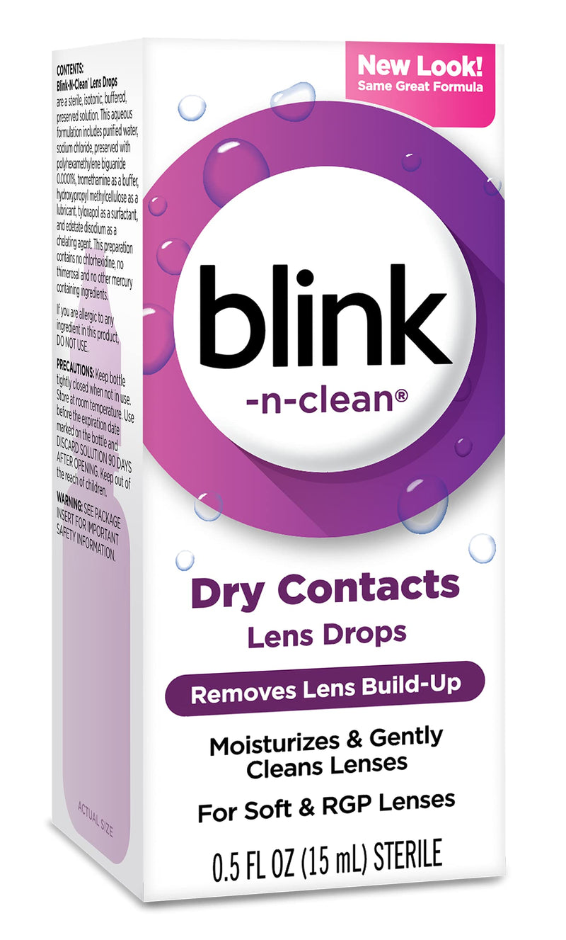 blink-n-clean Lens Drops for Soft & RGP Lenses, 0.5 Fluid Ounces (Value Pack of 6)