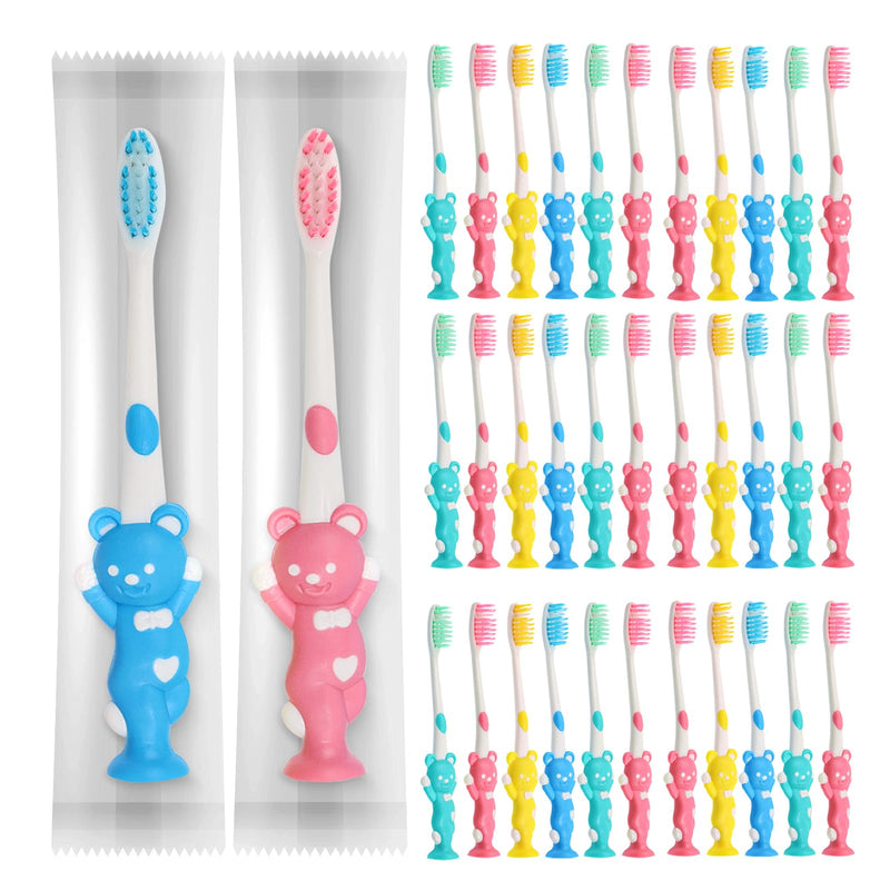 [Australia] - 60pcs Toddler Toothbrushes - Kids Manual Toothbrush, Individually Wrapped, Age 2+ Children, Boys & Girls (4 Colors) 060 pcs 