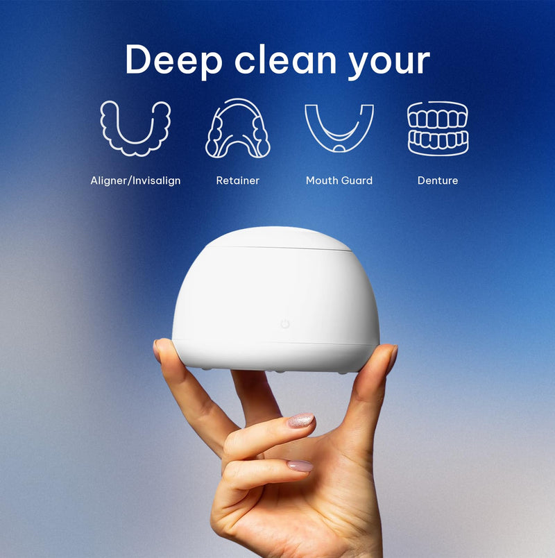 [Australia] - Zima Dental Pod: Ultrasonic Retainer Cleaner. The Original Retainer Cleaner Machine, Aligner Cleaner, Nightguard Cleaner, Mouthguard Cleaner, Denture Cleaner. Ultrasonic Cleaner For Oral Dental Care Arctic White 