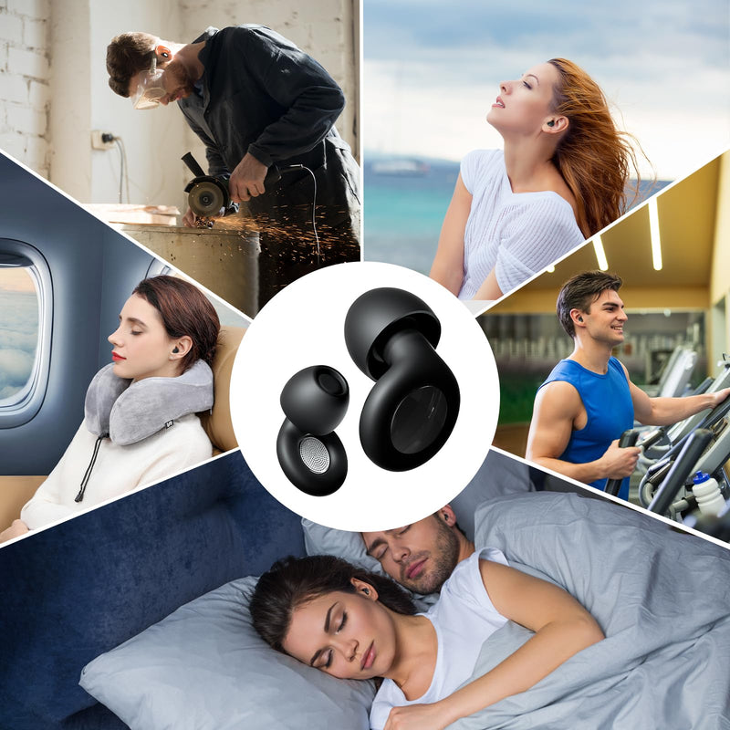 [Australia] - Ear Plugs for Sleeping Noise Cancelling, Perfect -30dB Reusable Hearing Protection EarPlugs in Flexible Silicone for Sleep, Focus, Noise Sensitivity - Black 