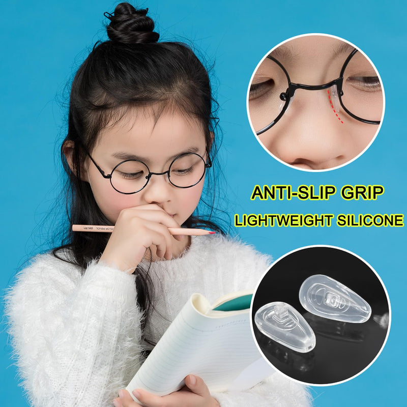 [Australia] - 5-Pairs Silicone Eyeglass Nose Pads, Pressure-Reducing Air Chamber Design | Screw-in Style Glasses Nose Pads Replacement Kit, Anti-Slip & Easy Install, Fit for Most Eyeglasses & Sunglasses 