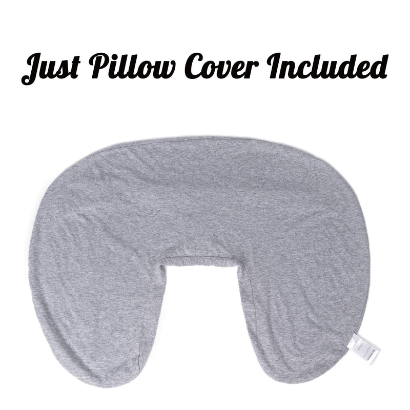 [Australia] - Pro Goleem Nursing Pillow Cover 100% Jersey Cotton 2 Pack Soft Feeding Pillow Slipcover for Breastfeeding Moms Fits Standard Infant Nursing Pillow or Positioner Grey for Boys and Girls 