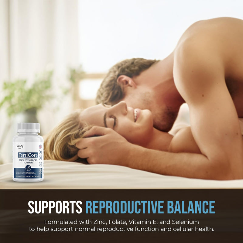 FertiCore Men's Fertility & Reproductive Wellness Supplement | Supports Sperm Health, Motility & Vitality, With Vitamins, Minerals, Amino Acids & Antioxidants, Made in USA, 60 Capsules