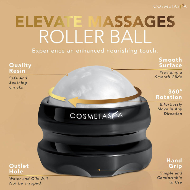 [Australia] - Natural Nourishing Massage Oil with Massage Roller Ball - Therapeutic Citrus & Coconut Massage Oils with Rejuvenating, Hydrating & Aromatic Essential Oils for Dry Skin, Soothes Muscle & Joints 8.8 oz Massage Oil w/ Body Roller 