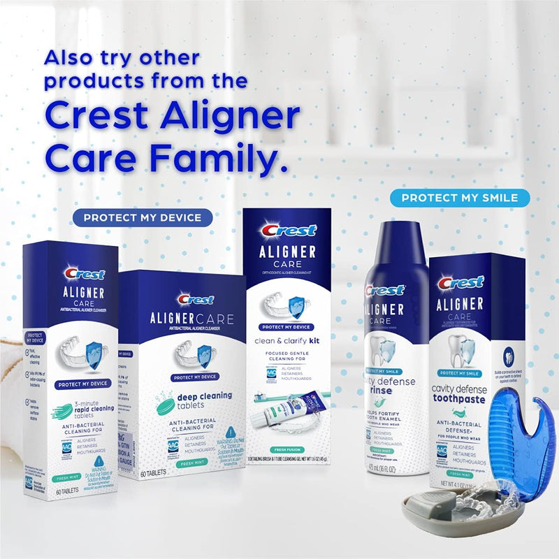 [Australia] - Crest Aligner Care Deep Cleaning Anti-Bacterial Tablets for Aligners, Retainers, Mouthguards, 60-Count, Pack of 3 