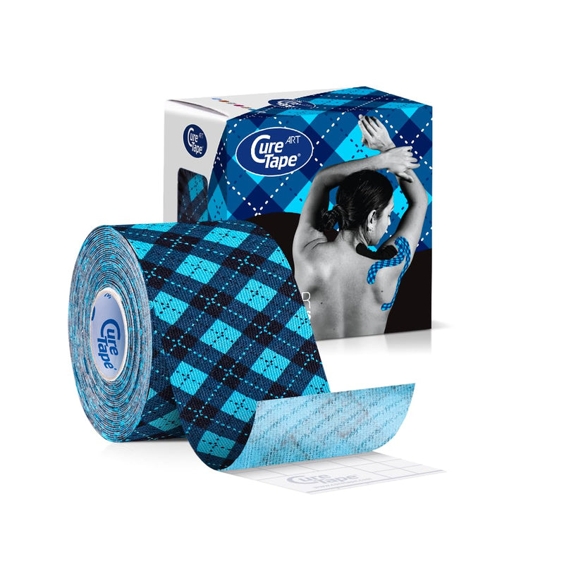CureTape Art | Kinesiology Tape for Body Pain | Elastic Therapeutic | Waterproof Athletic | Long-Lasting Medical K (Tartan) Tartan