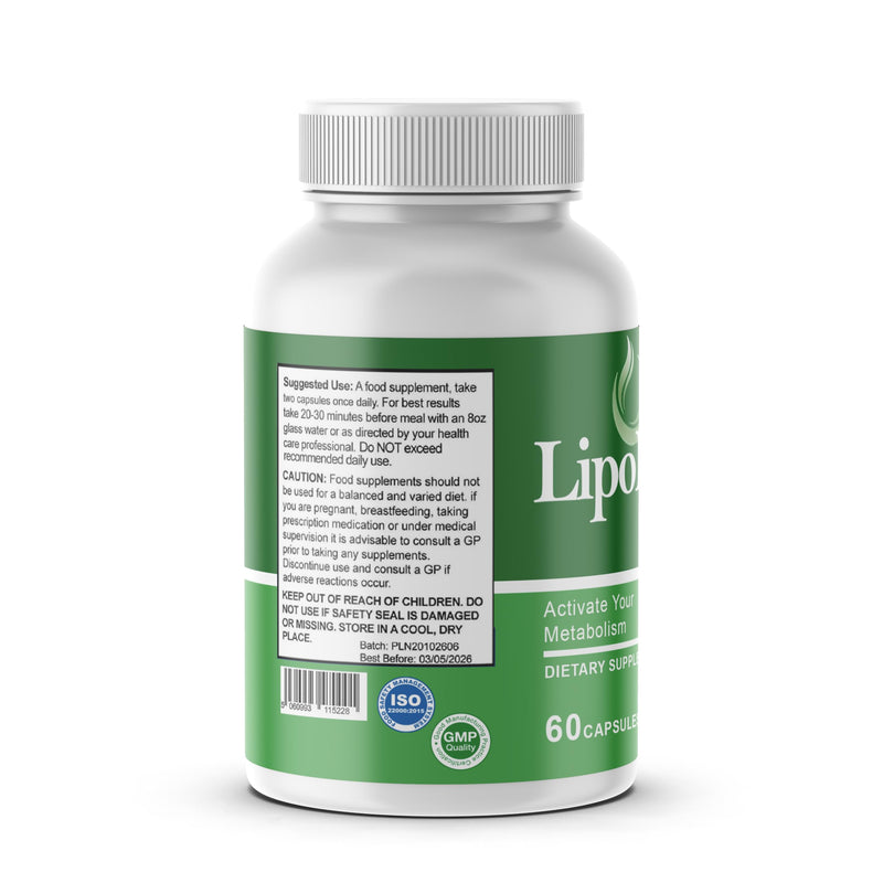 LipoLess Metabolism Support Supplement – Advanced Formula to Support Metabolic Function – Daily Wellness & Energy Support – Dietary Supplement – 60 Capsules