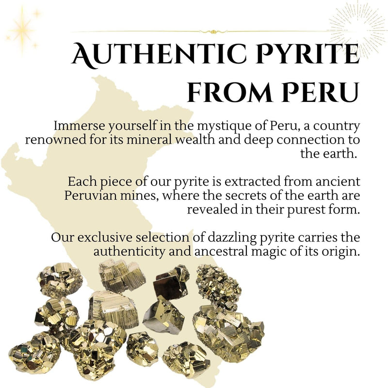 Natural Pyrite Crystal from Peru, Brilliant Cubic Spiritual Crystal Stone | Authentic octahedral or pyritohedral formations. Iron Pyrite Stone for collections, decor, and jewelry making. 13 to 14 oz