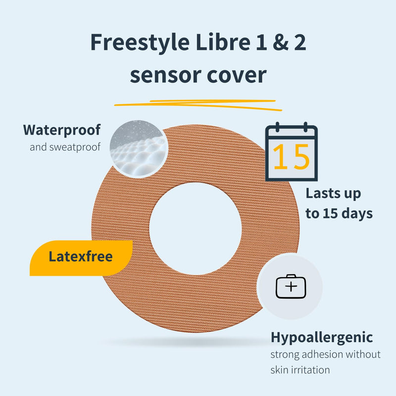 MySweetStitch - 25 x Freestyle Libre 1 & 2 Patches, Ring Patch Ø 65mm, Inner Ø 28mm, Waterproof, Breathable, Skin-Friendly, Made in Germany, Pastel 25 piece