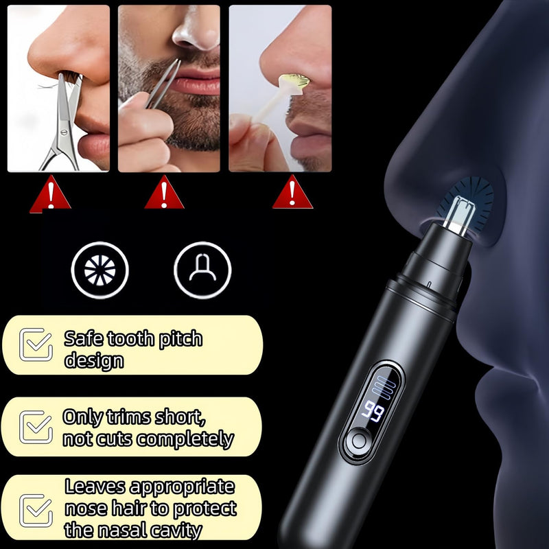 [Australia] - USB rechargeable nose hair trimmer, nose hair trimmer for men and women via USB rechargeable eyebrows, electric trimmer for beard, eyebrows and facial hair, double-edged 