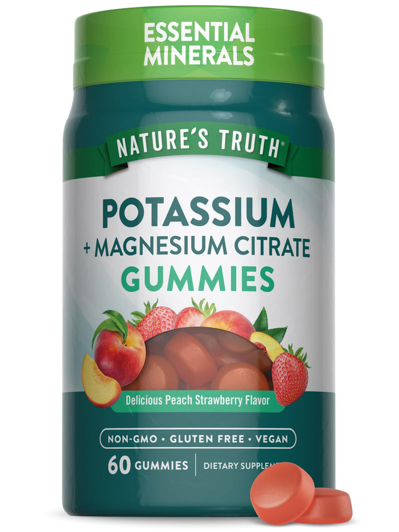 [Australia] - Nature's Truth Potassium Magnesium Citrate Gummies | 60 Count | Vegan, Non-GMO & Gluten Free Supplement 60 Count (Pack of 1) 