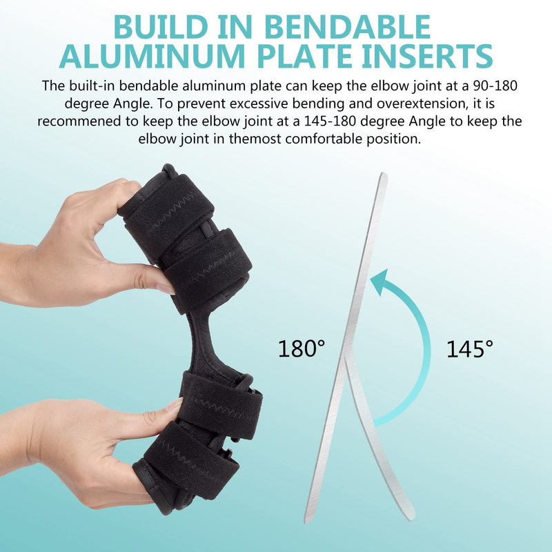 [Australia] - Elbow Brace for Ulnar Nerve Entrapment, Cubital Tunnel Brace for Sleeping, Adjustable Elbow Immobilizer for Tendonitis, Arthritis and Pain Relief, Elbow Stabilizer Brace for Men and Women(S/M) S/M 