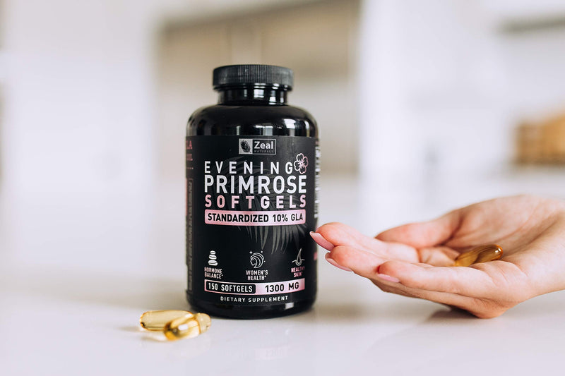[Australia] - Evening Primrose Oil Capsules (150 Liquid Softgels | 1300mg) Premium Evening Primrose Oil – Natural-Sourced Hormone Support Supplement for Women - Cold Pressed w. 10% GLA 