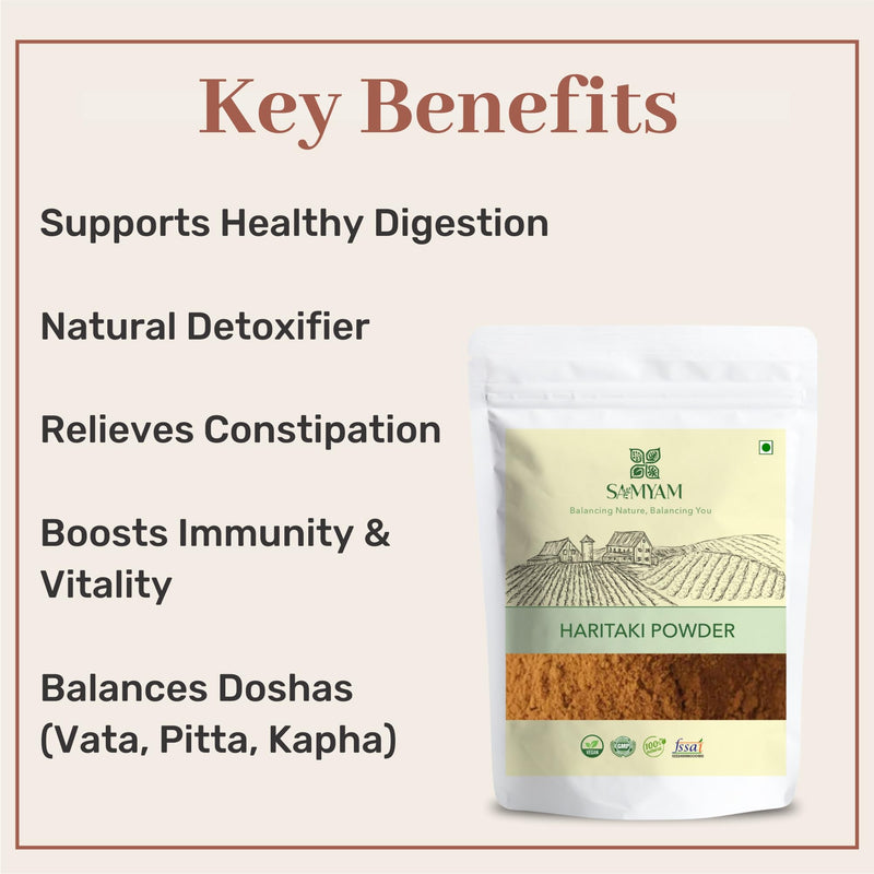 [Australia] - SAMYAM Haritaki Powder (Terminalia chebula) - 200g (7.05 oz) Pack | for Digestion Support 