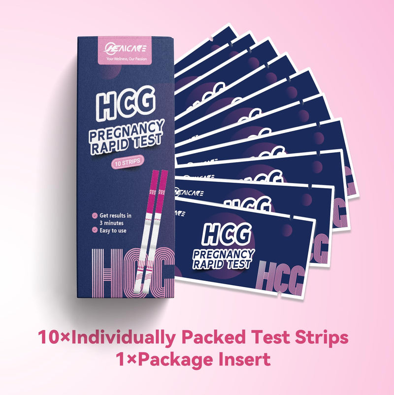 Ultra Sensitive Early Pregnancy Test Strips, 10 MIU/ml Highly Sensitive HCG Test Kit, Fast & Clear Results in 3 Minutes, Reliable Home Pregnancy Test, 10 Count