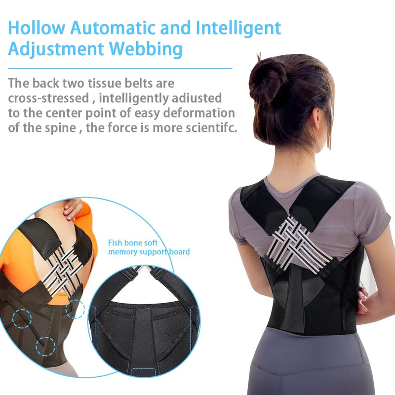 [Australia] - VicBou Adjustable Back Posture Belt, Posture Correction Back Women Men, Posture Trainer for Women Men, Breathable Shoulder Strap Posture Correction for Back Neck and Shoulder, M 