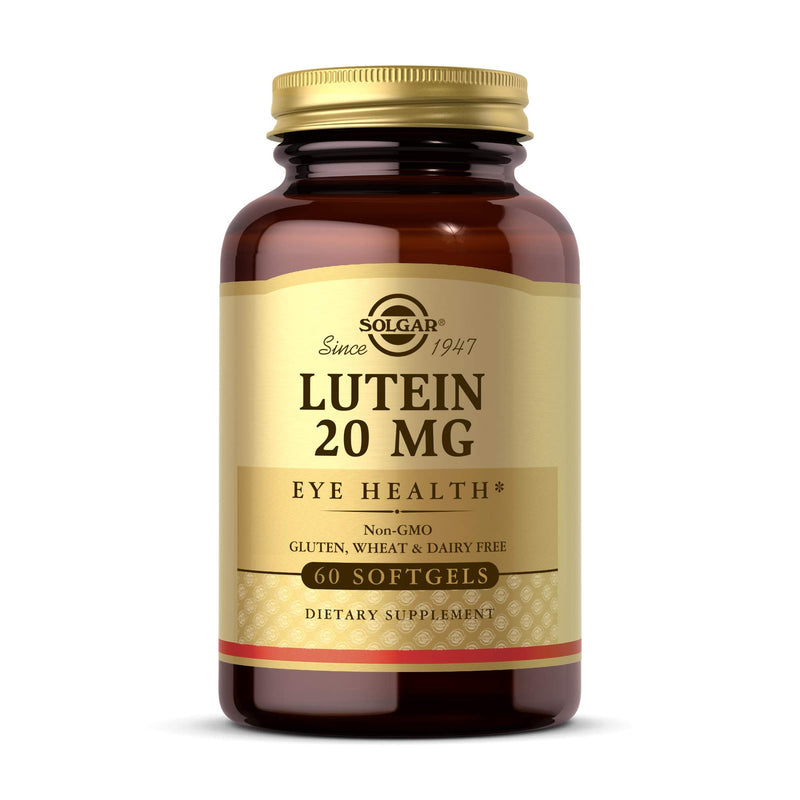 Solgar Lutein 20 mg, 60 Softgels - Supports Eye Health - Helps Filter Out Blue-Light - Contains FloraGLO Lutein - Non-GMO, Gluten Free, Dairy Free - 60 Servings