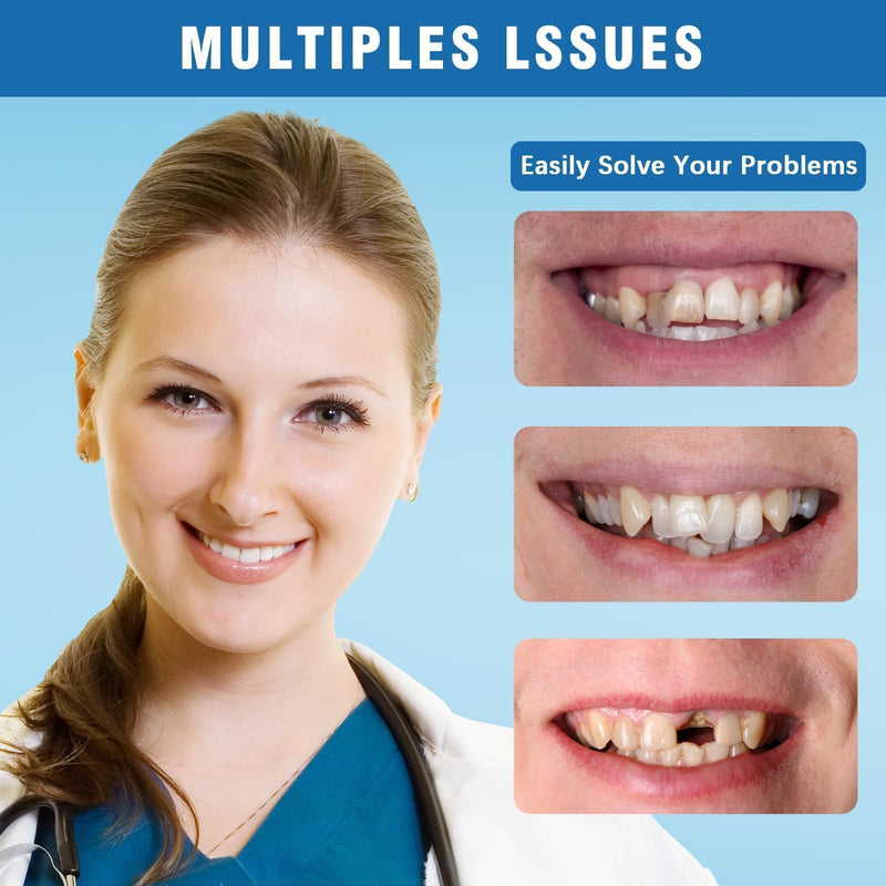 [Australia] - Moldable False Teeth - Silicone Dentures - Men and Veneers Teeth for Women - Upper and Lower Matching Set - Fix Your Smile at Within Minutes - Blue - 1PCS 