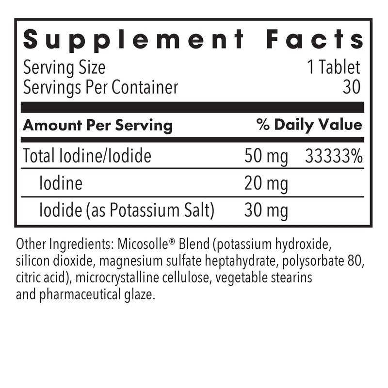 [Australia] - Optimox Iodoral 50 mg Supplement - Potassium Iodide Tablets, Thyroid Support, Daily Vitamins and Minerals, Lugol's Iodine Solution - 30 Count. Unflavored 30 Count (Pack of 1) 