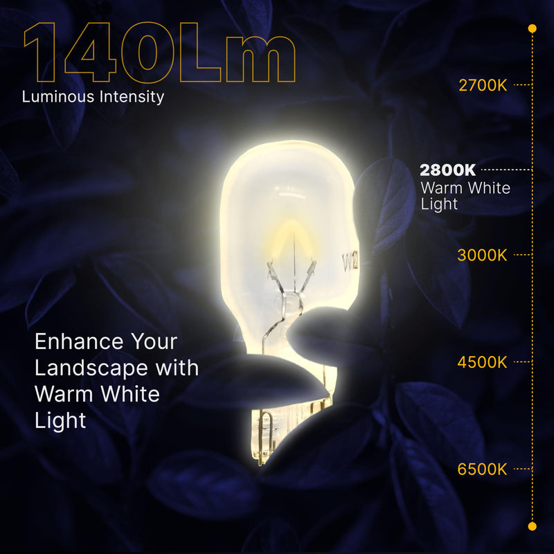 [Australia] - Landscape Low Voltage - 12 Volt 11W - T5 Wedge Bulbs - Compatible with Malibu Lights - Garden - Deck Light Bulbs - Yard Bulbs - 10 Pack (Clear) Clear 