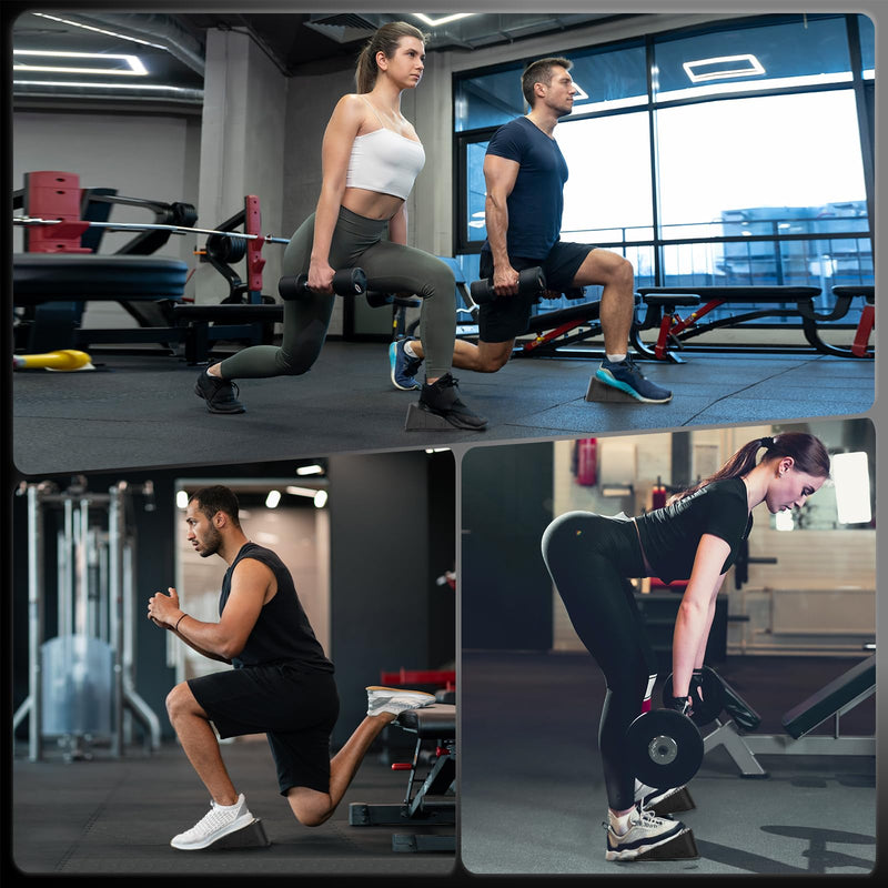 [Australia] - Squat Wedge Elevated Squats Block: Portable Knees Over Toes Ergonomic Equipment Calf Raise Exercise Platform for Full Range of Motion Improve Strength Stability and Mobility M-Size 