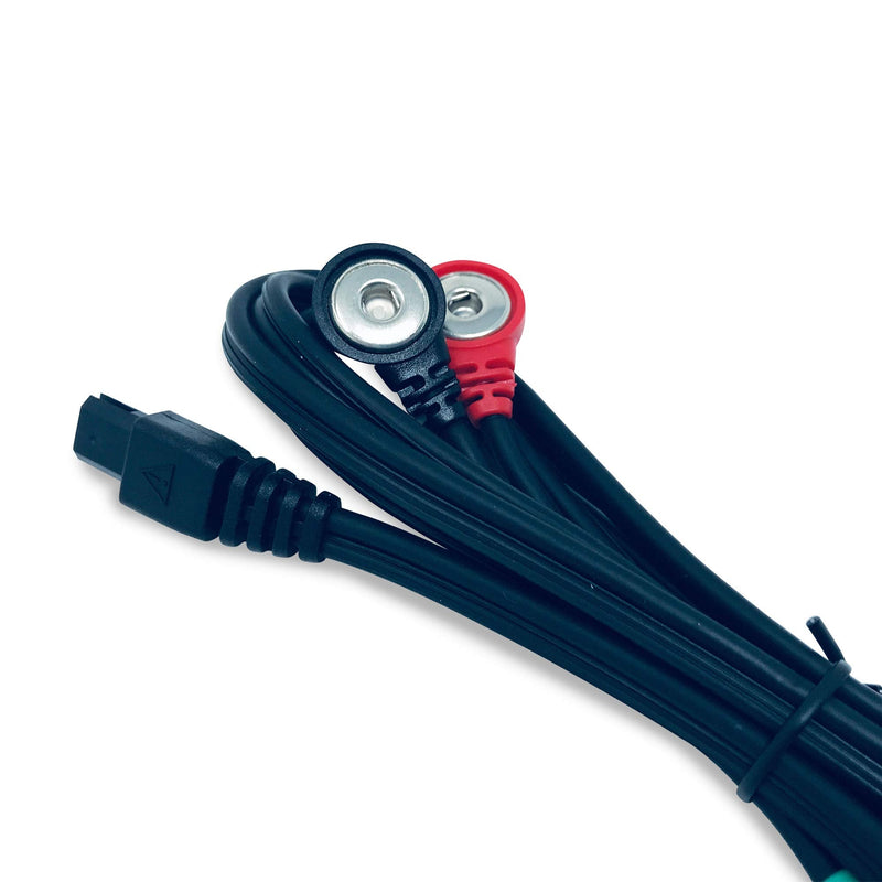 Discount TENS Brand - Lead Wires Compatible with Compex, Snap, 4 Pack | Molded strain-relief sleeves, durable flexible insulated cable resists kinking and breakage, connects 2 electrodes per wire Compex Snap