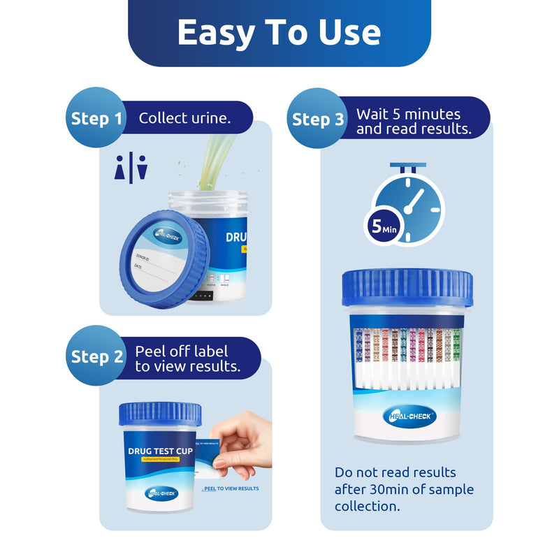 [Australia] - 6 Pack Multi Drug Urine Test Cup 12 Panel with Temperature Strip,Testing 12 Different Drugs,Instant Multi Panel Drug Screening Test Kit 6 PACK 