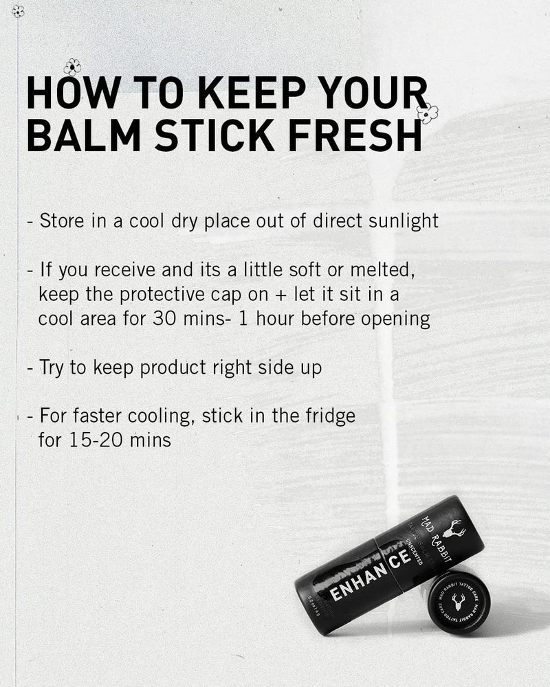 [Australia] - Mad Rabbit Enhance Tattoo Balm Stick-Tattoo Aftercare Brightener & Moisturizer, Organic & All Natural, Color Enhancement, Fragrance-Free (.2oz) 