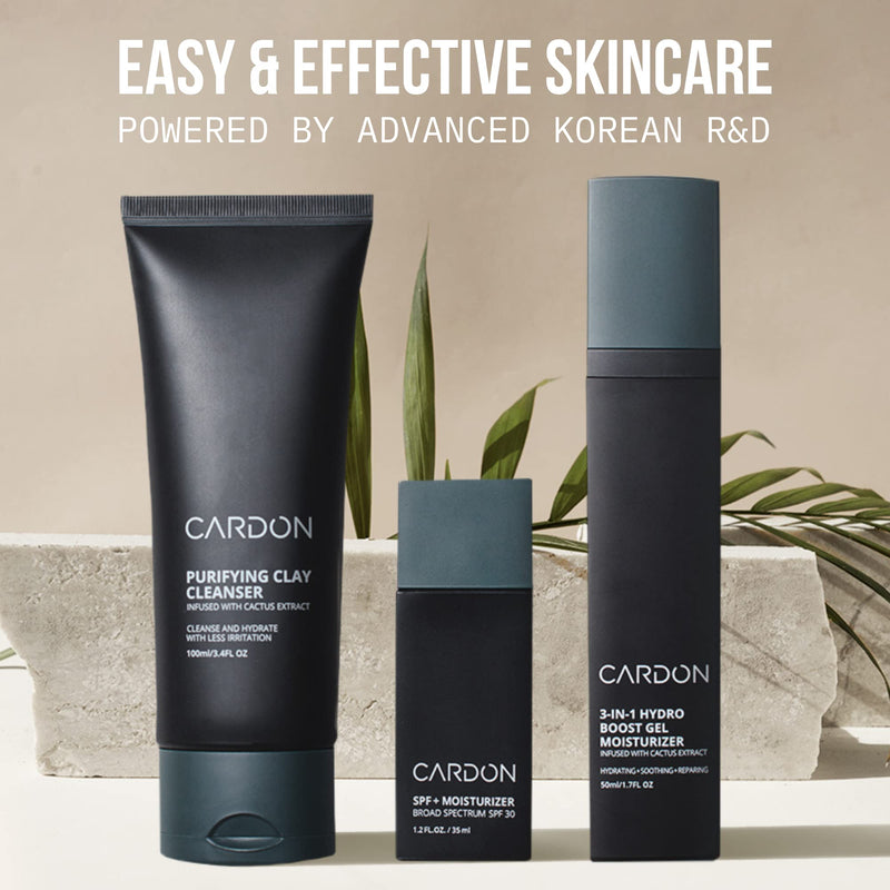 Cardon Men's Deep Pore Cleaning Clay Face Wash, 4x Better Than Charcoal, Oily, Acne-Prone Skin | Korean Premium Skin Care | Remove Face Oil & Dirt, (3 CT) 3.4 Fl Oz (Pack of 3)
