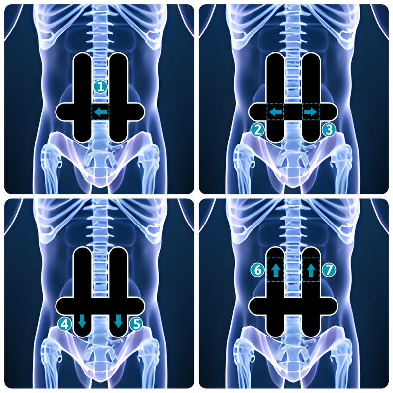 Geiserailie 30 Pcs Kinesiology Tape for Lower Back Pre-Cut Back Support Original Cotton Waterproof Breathable, Enhance Elastic Kinesiology Athletic Tape for Support Stability Sports