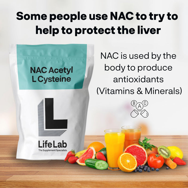 NAC Acetyl L Cysteine Powder 100g -Pure NAC Supplement for Antioxidant Support Liver Detox Immune Health Vegan & Vegetarian NAC Aceyl L Cysteine by LifeLab Supplements
