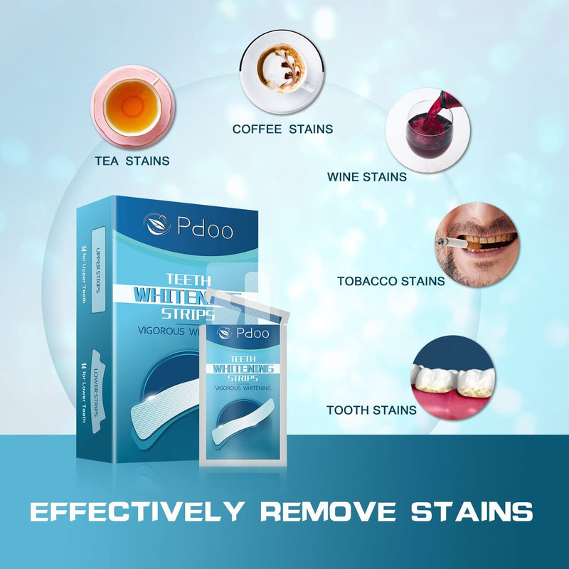 [Australia] - Teeth Whitening Strip - Whitening Strips for Teeth Sensitive, Professional Teeth Whitening Strips, Fast Remove Smoking, Coffee, Wine Stains, Teeth Whitening Kit Pack of 28 Non-Slip Strips 28 Count (Pack of 1) 