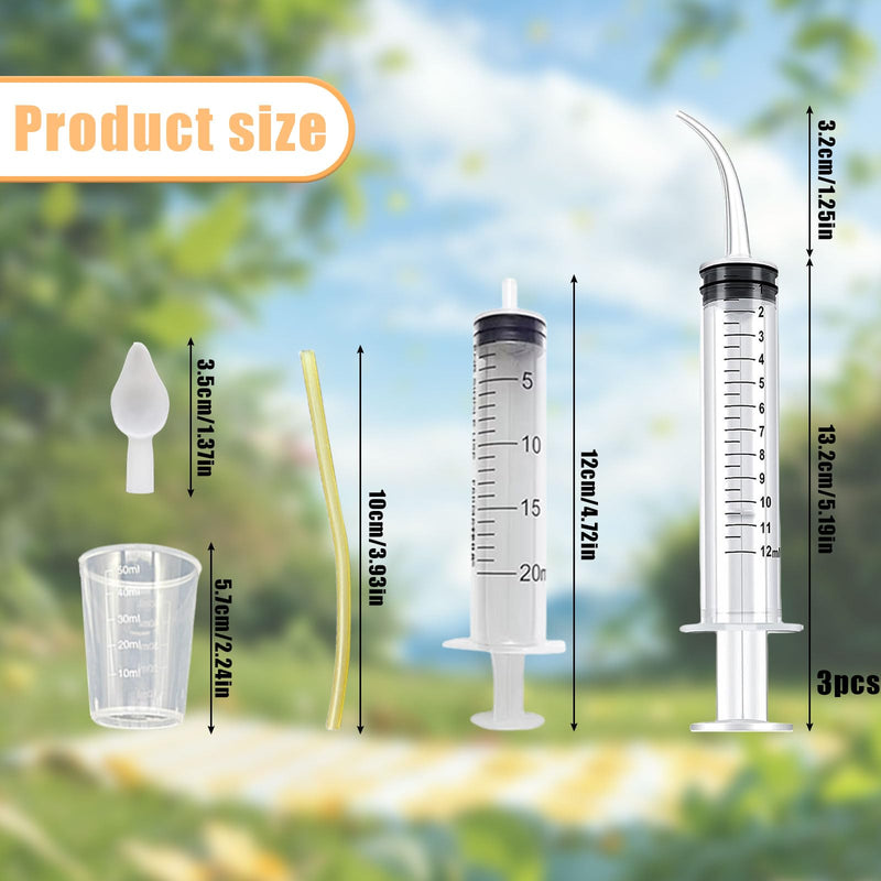 Baby Bird Feeding Syringe Set, Pet Parrot Milk Feeding Syringe with Tubes, Parrot Feeding Syringe Measuring Syringe Tools for Feeding Pets Scientific Industrial Labs… (12ml +20ml syringe+50ml Measuring Cup) 12ml +20ml syringe+50ml Measuring Cup - PawsPlanet Australia