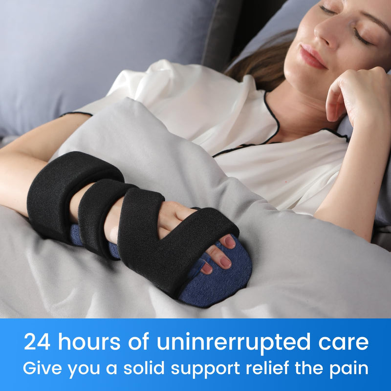 [Australia] - Velpeau Resting Hand Splint with Finger Separator Functional for Stroke Patient, Night Immobilizer Wrist Finger Brace for Muscle Atrophy Rehabilitation, Arthritis, Carpal Tunnel, Tendonitis (Left-S) Small Left Hands 