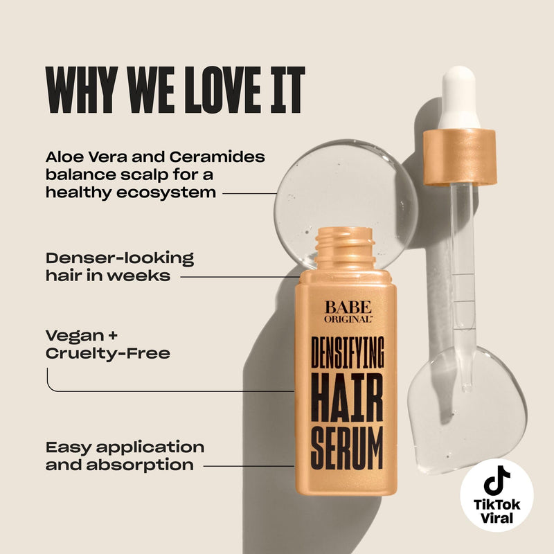 Babe Original Densifying Hair Serum for Thinning Hair | Densifying hair serum provides support for thinning hair & helps prevent hair loss for fuller, thicker-looking hair
