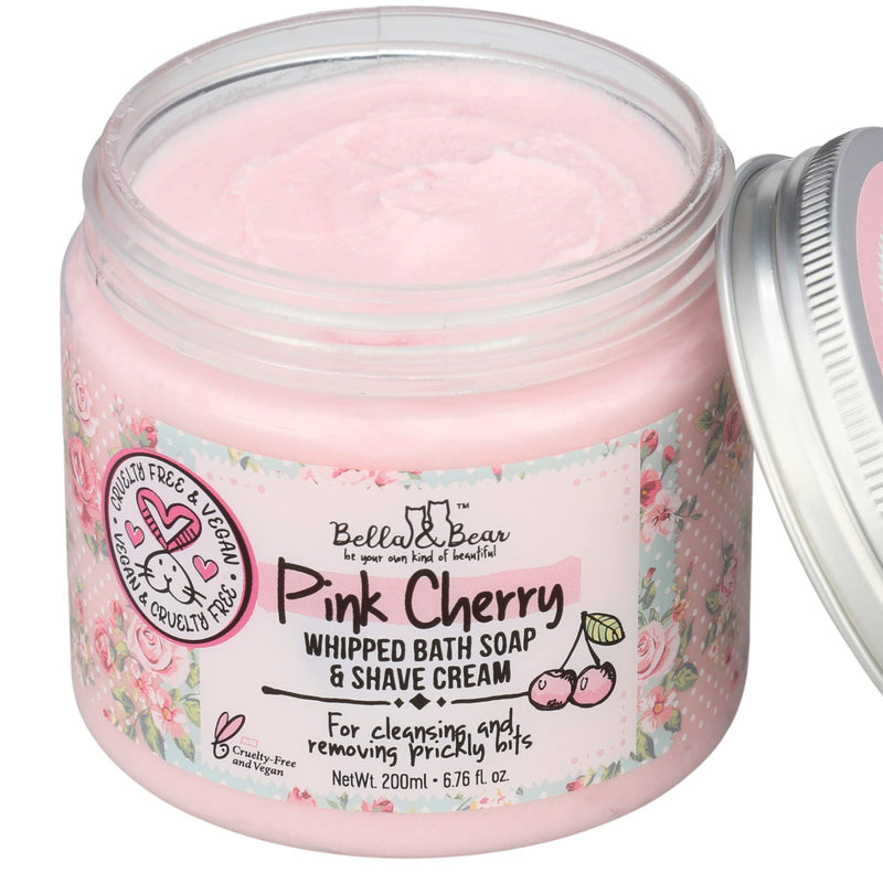 [Australia] - Bella & Bear Pink Cherry Bath Soap & Shave Cream, Paraben Free, No Harmful Chemicals, Cruelty Free, Vegan, 6.7oz 