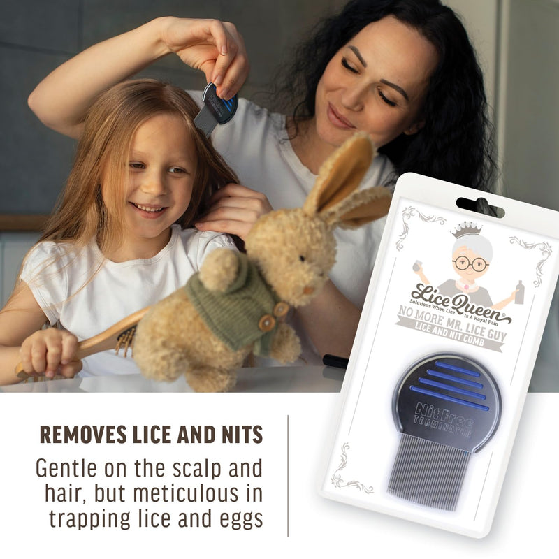 [Australia] - Lice Comb for Kids - Nit Removal, Head Lice Treatment, and More! Professional Stainless Steel Terminator Lice and Nit Comb with Gentle Tips - Woman-Owned Business, Lice Removal Made Easy 