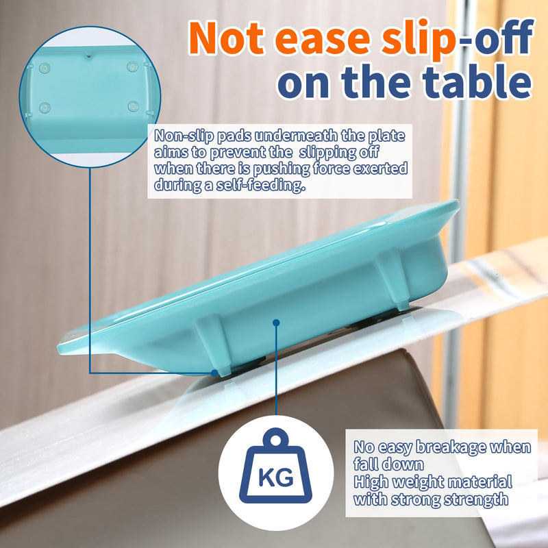 [Australia] - Adaptive Utensils Weighted Non-slip Scoop Divided Plate,Parkinsons Products,Dementia Living Aids, Eating Equipment for Disabled/Elderly/Tremors/Patients (Two sections plate-Pack of 1) Two sections plate-Pack of 1 