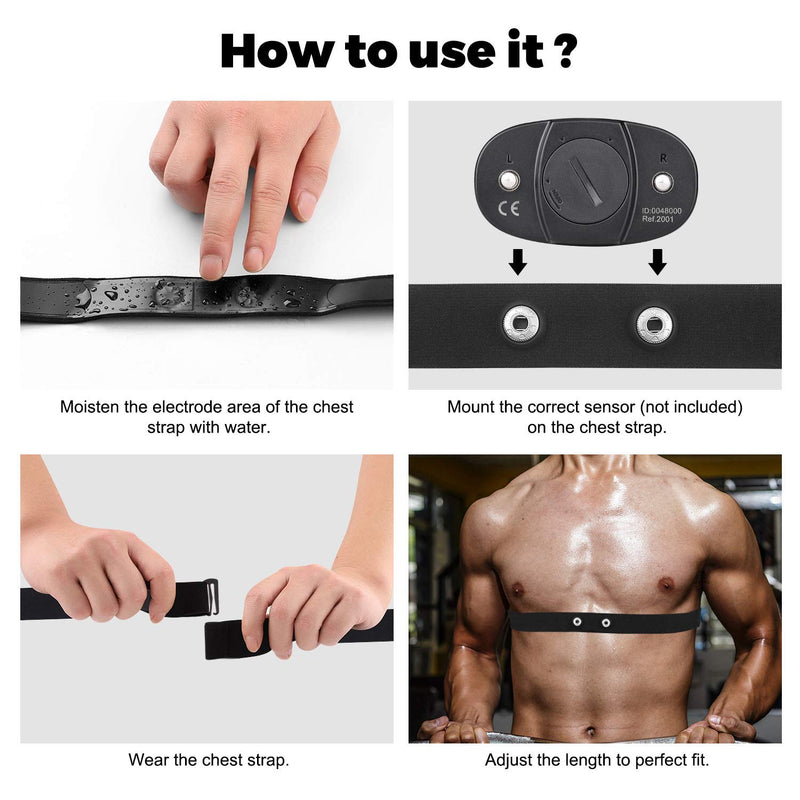 [Australia] - COOSPO Heart Rate Monitor Replacement Chest Strap,Replacement Heart Rate Monitor Soft Strap Compatible with Wahoo Tickr/Polar H7/Garmin HRM-Dual/moofit/XOSS/Power Labs/COOSPO Black 36 Inch 
